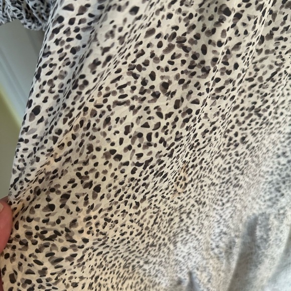 Grade & Gather | Smocked Bodice Tiered Midi Dress, Animal Print, Size M - Picture 5 of 7